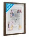 PHOTOLINI 3D Bilderrahmen zum Befüllen 40x50 Eiche dunkel groß, 1,5 cm tiefer Objektrahmen mit Glas, tiefer Bilderrahmen 40x50 Holz MDF mit Passepartout, Dicker 3D Rahmen befüllbar für Gegenstände