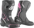 Bogotto Carta Race perforierte Damen Motorrad Stiefel, schwarz/weiß/pink, 38