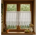 HOSSNER - ART OF HOME DECO Scheibengardine 50x120 cm (1 St), blickdicht, Baumwolle, Vintage, Romantische Stickerei