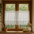 Fenstervorhang aus Baumwolle handgehäkelte Spitze Vintage-Look HxB 50x120 cm