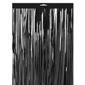 Lametta Vorhang - 200x100cm Fransen aus Folie Deko für Party zu Musik Torte Banner Hochzeit Party Girlande Gardine Wimpel Hoch Dekoration Haustür Hintergrund Türvorhang Fotowand Geburtstag- Schwarz