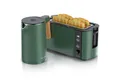 Arendo Frühstücks-Set Edelstahl Wasserkocher 1,5l, 4-Scheiben Langschlitz Toaster, grün (2-tlg), Wasserkocher mit Temperatureinstellung, 2200W, Toaster Brötchenaufsatz