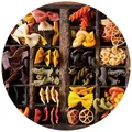 K&L Wall Art Vliestapete "Runde Vliestapete", Nudel Pasta Chef Koch Küche, mehrfarbig, matt - bunt