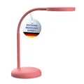 MAUL Schreibtischlampe LED MAULjoy | Kleine Schreibtischlampe mit Standfuß | Moderne Tischlampe für Schreibtisch, Büro | Flexible LED Lampe mit 3000K warmweißem LED Licht | Touch of Rose