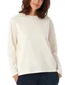 Schiesser Damen Schlafshirt Langarm Baumwolle - Mix + Relax, Creme_179273, 40