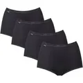 sloggi Maxislip Basic+ (4er Pack) weiche Nähte, Baumwollmischung schwarz 46