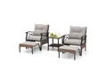 COSTWAY Gartenlounge-Set, (5-tlg), Balkonset mit Beistelltisch, Ottomanen, Kissen