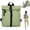 Rucksack Damen klein New Rebels Mart small Damenrucksack Handtasche Daypack Outdoor Freizeitrucksack Tasche Büro Freizeit 51 1255 81 Salbei Grün +e - Grün/Schwarz