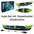Aufblasbares Kajak-Set 325cm mit Paddel 2 Personen Schlauchboot Paddelboot Neu..