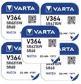 5 x VARTA V364 Knopfzelle 1,5 Volt V 364 Batterie SR 621 Uhrenbatterie AG 1
