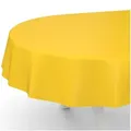 ANRO Tischdecke abwaschbar Wachstuch-Tischdecke Gartentischdecke (Einzelstück 1-tlg), wasserabweisend Einfarbig Gelb Breite 140cm gelb Oval | 140 cm x 180 cm x 0.2 mm