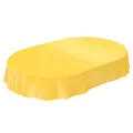 Wachstuchtischdecke Wachstuch abwaschbare Tischdecke Uni Glanz Einfarbig Gelb Schnittkante Oval 140 x 180cm