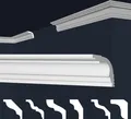 MARBET DESIGN Stuckleisten XPS Styropor weiß - Deckenleisten Stuck Decken Styroporleisten E-Leisten - (Musterstück E-42)