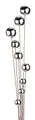 Kobolo Gartenstecker Rusty Boules, Metall & Edelstahl, 29x10x199 cm, rostbraune Blumenstecker mit 9 Edelstahlkugen, Zeitloser Dekostecker für den Outdoorbereich