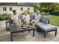 Green Spirit Loungeset Porto Lounge-Set Aluminium 5 Personen, Ecklounge Loungemöbel, (Set, 5-tlg., 1x Eckbank (2x 2-Sitzer Bank), 1x Hocker, 1x Tisch, 1x Beistelltisch), Aluminium, grau, für 5 Personen, wetterfest, Garten, Terrasse, Outdoor