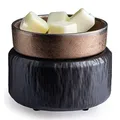Candle Warmers ETC 2-in-1 Kerzen- und Duftwärmer zum Erwärmen von Duftkerzen oder Wachsschmelzen und Tarts mit Raumerfrischung, primitives Schwarz und Bronze