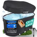 LIVIKING® Eisbad + Faltbare Badewanne Erwachsene [120 cm - 2in1 KOMFORT KOMPLETTSET] Eisbaden Tonne, Mobile Badewanne Outdoor & Eistonne –ThermoPolar-Isolierung & SolidShape-Rahmen – Jetzt Eintauchen!