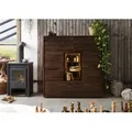 Highboard Akazie 145x40x153 dunkelbraun lackiert BARK #207