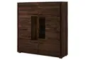 Massivmoebel24 Highboard BARK (Massivholz), Highboard Akazie 145x40x153 dunkelbraun lackiert BARK #207