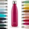 Blumtal Trinkflasche 500 ml Edelstahl - auslaufsichere Isolierflasche - BPA-freie Trinkflasche kalt & warm - doppelwandige Insulated Bottle - rostbeständige Isolierflasche Berry - Pink