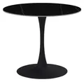 Bistrotisch "PAOLA Esstisch rund", 90 cm, robuste Steinplatte, verschiedene Steinfarben, Pflegeleicht, Marmoroptik Schwarz/Anthrazit + Anthrazit + Marmoroptik Schwarz B/H/T: 90 cm x 75 cm x 90 cm