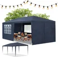 Juskys Partyzelt 3x6 m Blau mit Dach & Seitenwänden - 18 m² Sonnenschutz Outdoor