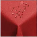 DecoHomeTextil Heimtextilmanufaktur Tischdecke Leinen Optik Tischdecke Tischtuch Abwaschbar Wasserabweisend rot Eckig 110 x 140 cm