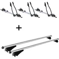 3x Fahrradträger SAGITTAR + Relingträger Tiger XL kompatibel mit für Mitsubishi Outlander PHEV ab 14