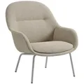 Muuto Fiber Lounge Armchair, tube base, ecriture 240 / grau