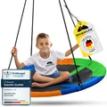 WOLKENGLÜCK® Schaukel Nestschaukel Tellerschaukel bunt  für Kinder Ø 110 cm