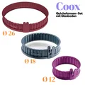 Coox Quicheform Set 3-teilig mit Glasboden | Silikon | Ø 12/18/26 cm | BPA-frei