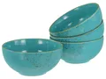 CreaTable Schale Nature Collection, Buddha Bowl 4-tlg, Steinzeug, (Set, 4-tlg), Handwerklicher Look, Vintage, Höhe 7,5 cm