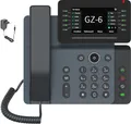 GEQUDIO GZ-6 IP Telefon mit Netzteil – WLAN & Bluetooth VoIP SIP Telefon kompatibel mit FritzBox, Telekom Speedport – Neigbares Farbdisplay & Gigabit Schwarz/grau