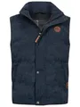 Indicode Herren INCobbyn Steppweste mit Reißverschluss und Knopfleiste | Herrenweste Markenweste Männer Navy, XXL