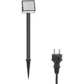 ledscom.de LED Gartenstrahler FLIN mit Erdspieß, 40cm Sockel & Stecker für außen, schwarz, Scheinwerfer, IP66 wasserfest, 837lm warmweiß