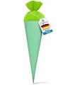 itenga Bastelschultüte Schultütenrohling Zuckertüte Schultüte 70cm rund mit und ohne Filzverschluss (Mintgrün mit Filzverschluss)