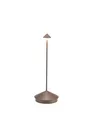 Zafferano, Pina, Wiederaufladbare und Kabellose Tischlampe mit Touch Control, Geeignet für den Innen- und Außenbereich, Dimmer, 2200-3000 K, Höhe 29 cm, Farbe Corten