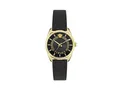 Versace New V Circle Quartz Uhr, PVD Gold, 36 mm, Shapir-Glas, VE8A00224