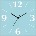 ARTland Wanduhr auf Alu Funkuhr - schwarzer Zeiger Trendfarbe Hellblau Größe: 30x30 cm