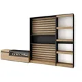 Skraut Home Wohnwand, Natur, Holzwerkstoff, Rechteckig,Rechteckig, 320x186x35 cm, Wohnzimmer, Wohnwände, Wohnwand-Sets
