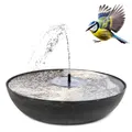 Solarbrunnen Set für draußen 45 cm Schale anthrazit - Dekoschale und Schwimmende Solar Springbrunnen Fontäne als Outdoor Wasserspiel - Außen Gartenbrunnen als Balkon Vogeltränke, Garten Vogelbad