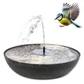 matches21 HOME & HOBBY Wasserspiel Solar-Brunnen Set für draußen - 45 cm Schale schwarz, (1 tlg), Wasser-Fontäne als Solar Spring-Brunnen Garten-Deko Vogeltränke, schwarz
