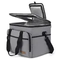 ALLCAMP OUTDOOR GEAR 30L Groß Faltbar Isoliert Kühltasche Mit 2 Kühlakkus 24h Kühlung für Arbeit, Auto, Arbeit, Strand, Reise & Picknick Grau