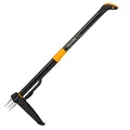 Fiskars Unkrautstecher, Länge: 1 m, Rostfreie Stahl-Arme/Kunststoff-Griff, Schwarz/Orange, Xact, 1020126