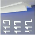 HEXIMO Eckprofil HLED 14 (LED-Schattenfugenprofil Stuckleisten, indirekte Beleuchtung XPS-Styropor-Trockenbau-Deckenstuck Styropor-Deckenleisten (10,2 Meter HLED 14) HLED-14 - 90x35 mm