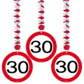 NET TOYS 30. Geburtstag Dekospiralen Verkehrsschilder Geburtstagsspirale Rotor Spiralen Deko Spirale Geburtstagsparty Spiralhänger Jubiläum Rotorspirale