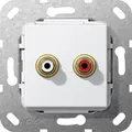 Gira 563103 Cinch Audio Kupplung, Einsatz reinweiß glänzend
