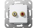 1St. Gira 563103 Cinch Audio Gender Changer Einsatz Reinweiß glänzend