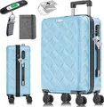 KESSER® Reisekoffer | Koffer ABS Hartschalenkoffer mit Zahlenschloss, Kofferwaage & Reisebrieftasche 360° Rollen | Koffer für Business & Reise Trolley