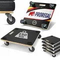 Mega Deal 4x Profi Transportroller HERCULES | BxT 50x50 cm | Traglast 150 kg | 4 Gummirollen & Griff | Siebdruckplatte | 2 Stück | Rollbrett für ...